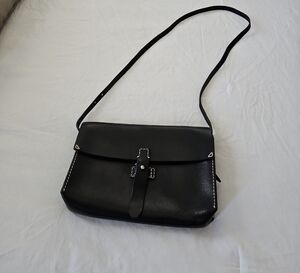 Madewell Sleek Black Leather Crossbody Bag